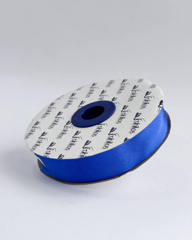 Cinta raso azul rey en rollo