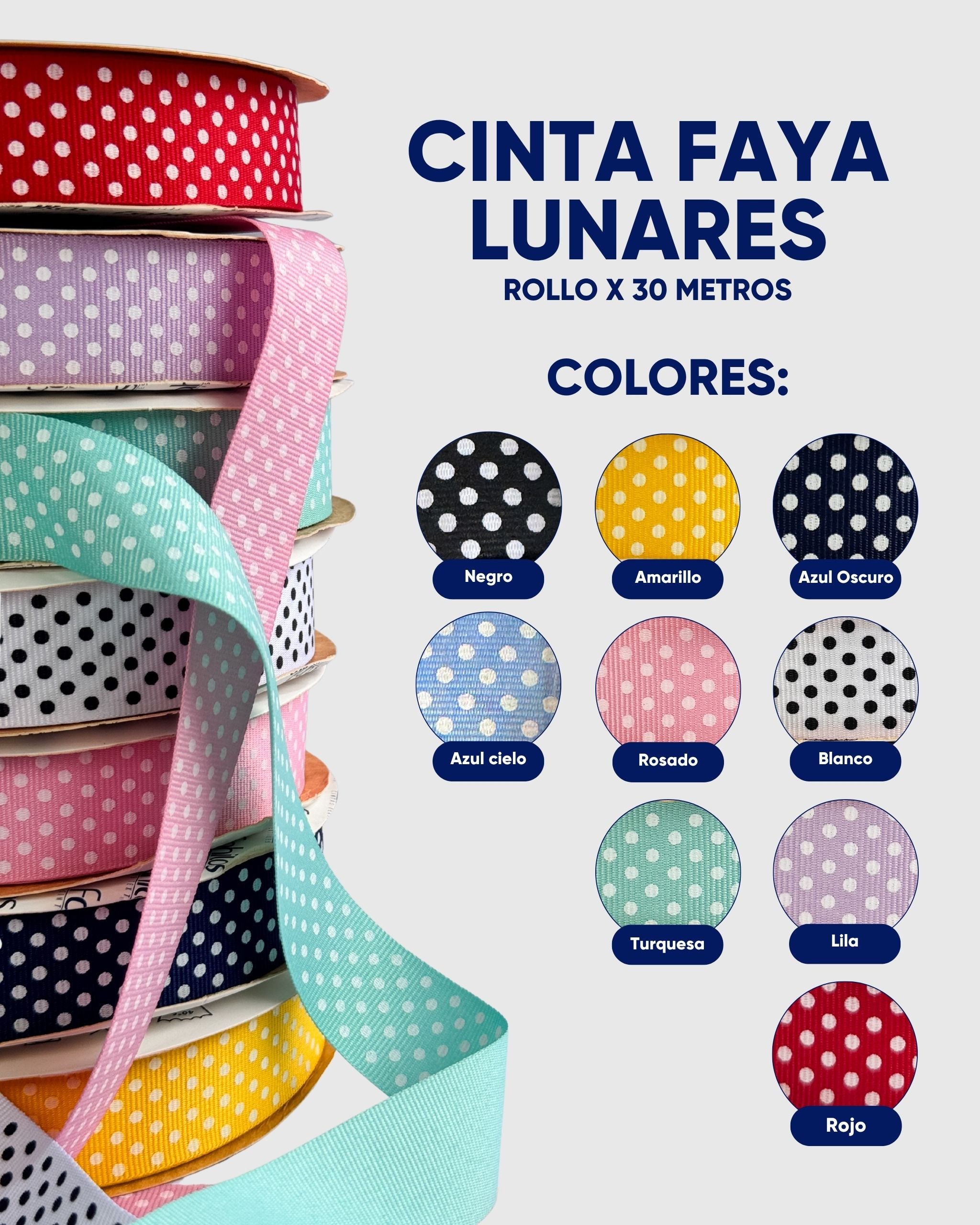 Cinta Faya de Lunares x 30 Metros